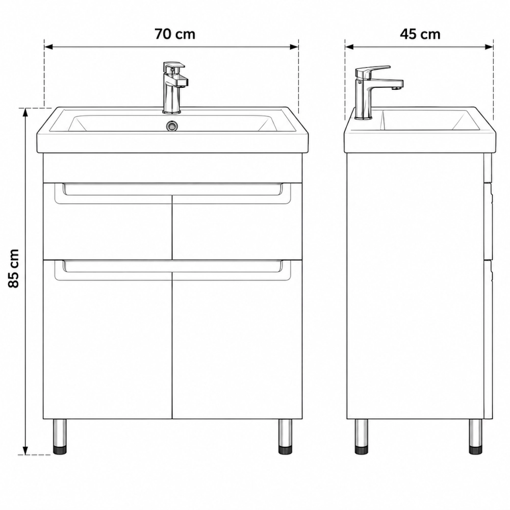 Mobilier baie, 70 cm, Omega - imagine 5