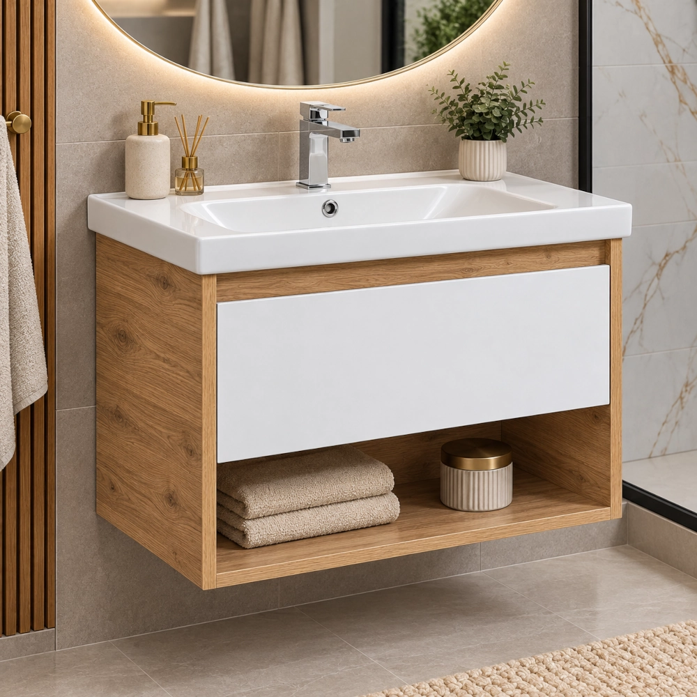 Mobilier baie suspendat cu lavoar, 70 cm, Edda SeviIya - imagine 2