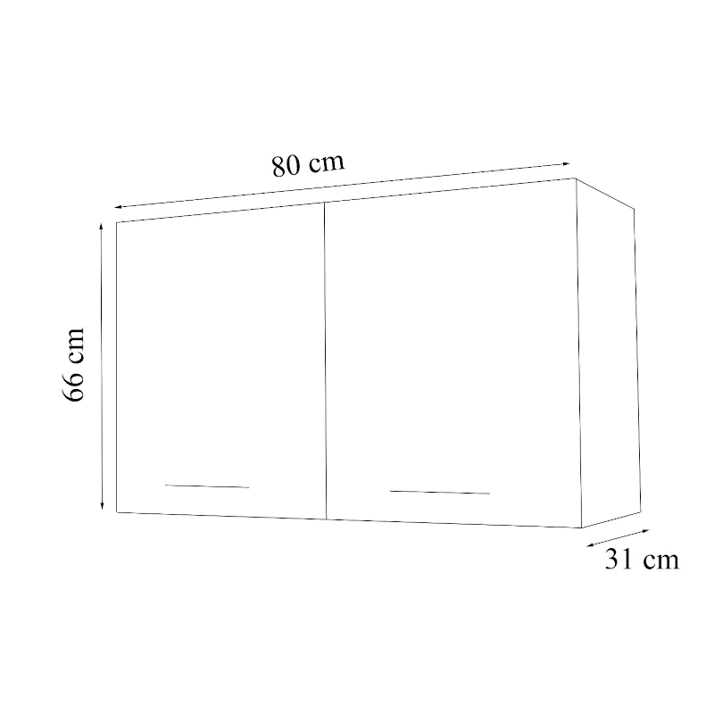 Corp suspendat bucatarie, TENDER Sonoma, 80 cm - imagine 3