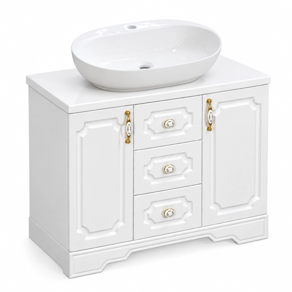 Mobilier baie cu lavoar, 100 cm, Rustik Antic