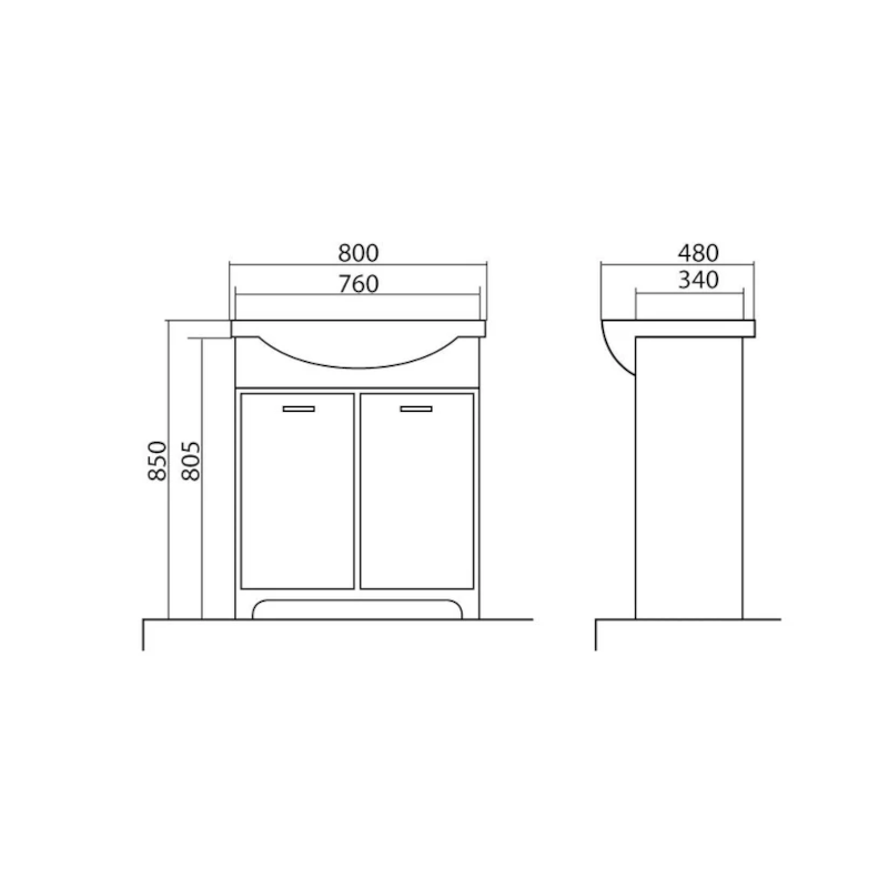 Mobilier baie, CLASSIC, 80 cm - imagine 5