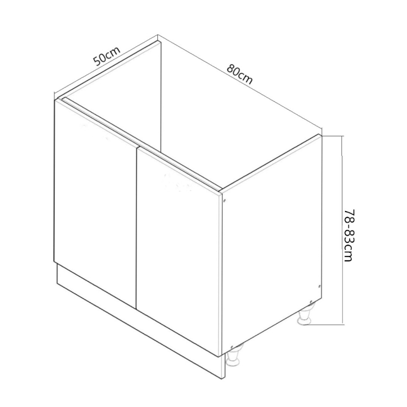 Corp Inferior bucatarie, SPACE, 80 cm - imagine 3