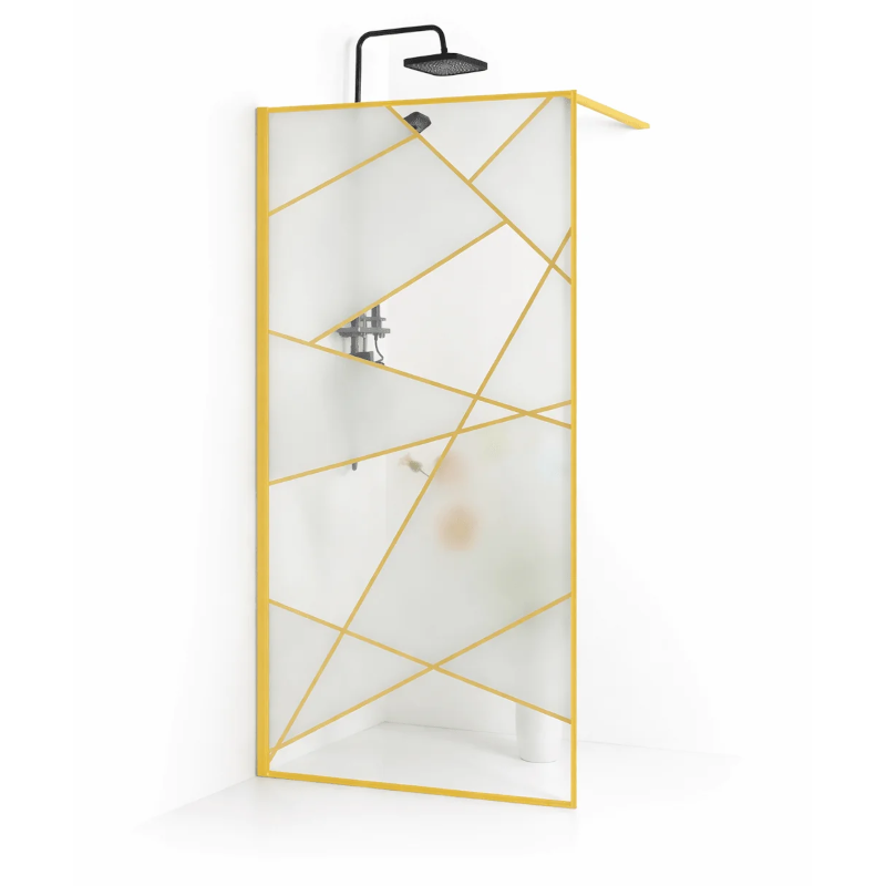 Paravan dus walk-in sticla securizata 8 mm Laser Gold 90x190